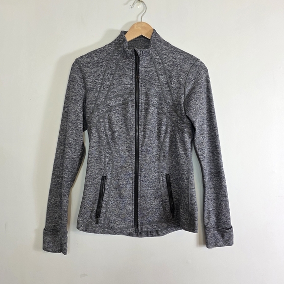 EUC Lululemon Define Work Out Fitness Full Zip Grey Stretch Jacket Size 8 - Picture 3 of 13
